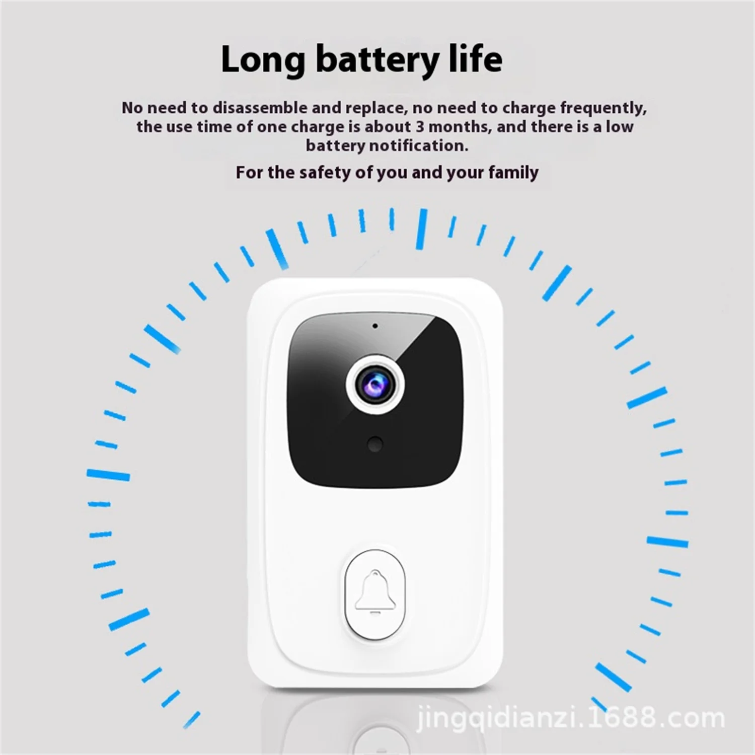 

Tuya Smart Wireless Video Doorbell, Low - Power, WiFi, Intercom & Monitoring, Visual Doorbell Kit