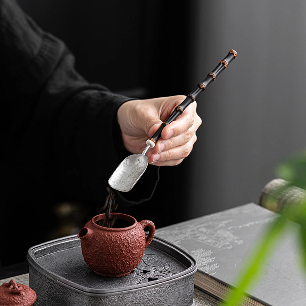 

Retro Copper Shovel Shape Tea Spoons Sugar Salt Coffee Spoons for Kitchen Kongfu Tea Tools Gadgets Chinese Style Tea Accessories