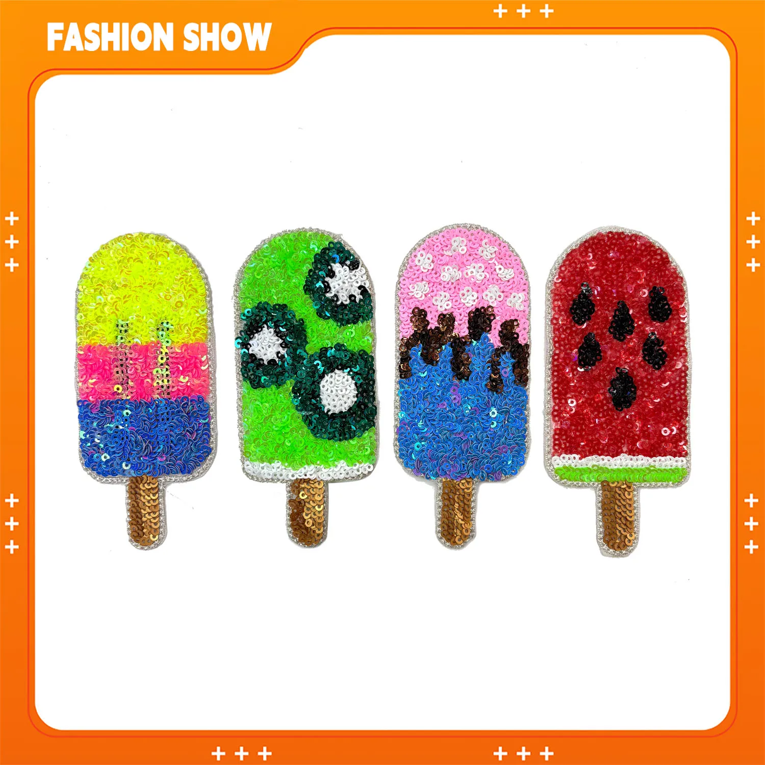 رقع تطريز بالترتر على شكل آيس كريم مخروط الثلج، رقع حجر الراين الإصلاح الساخن، يمكن كيها أو خياطةها يدويًا، إكسسوارات الملابس، ديكور DIY، البلوزات، القمصان، القبعات، الإصلاح