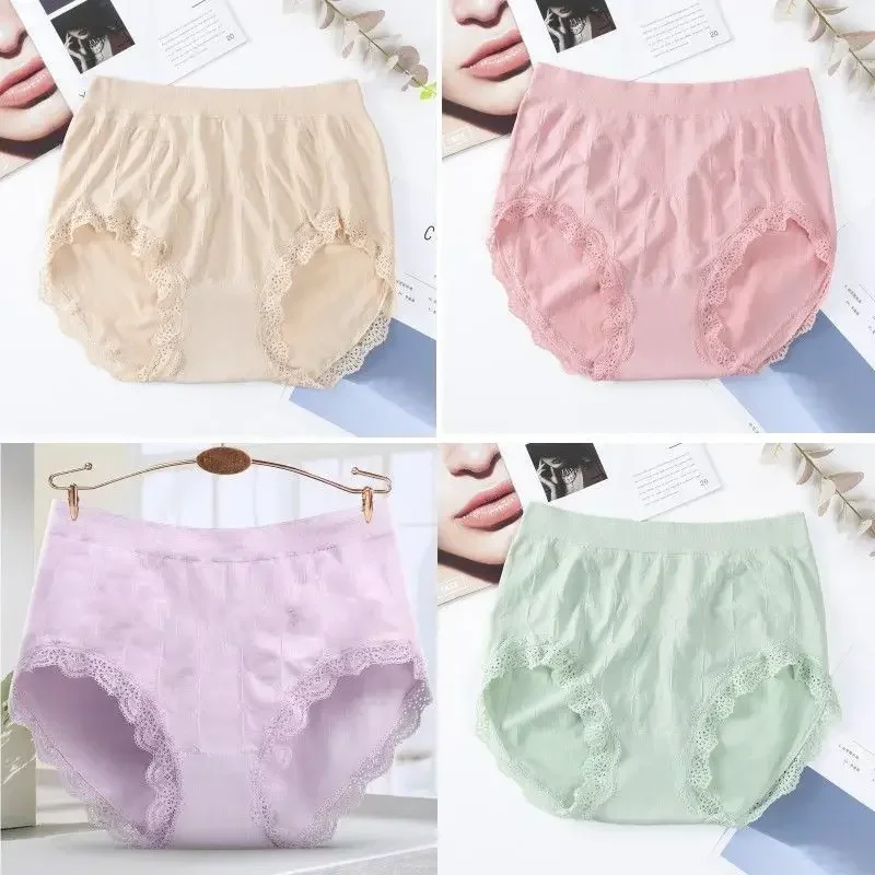 1pcs Modal Women Panties Lady Plus Size Underwear Large Size High Waist Briefs Breathable Solid Color Female Lingerie