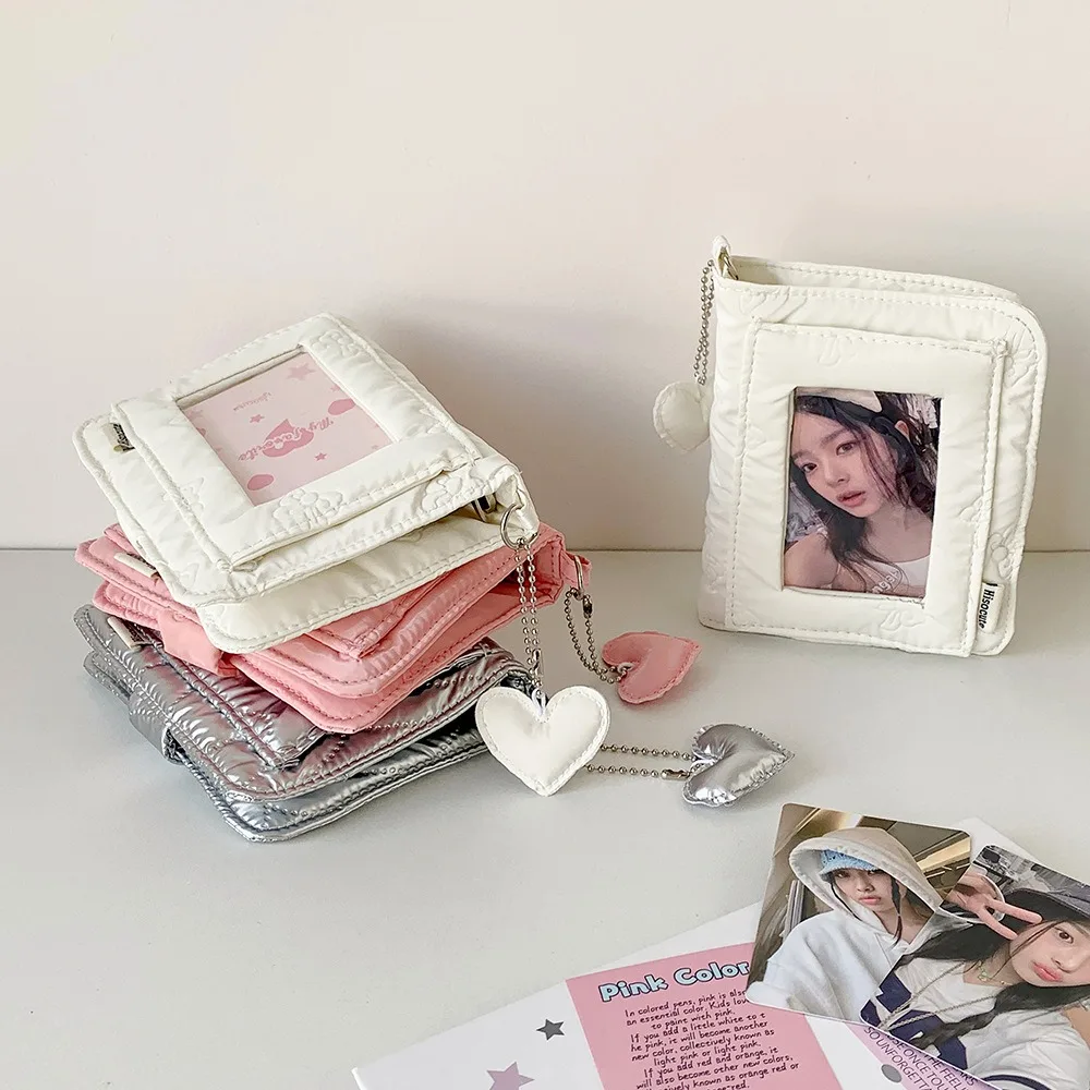 

Loose-leaf Binder Korean Photocard Holder With Heart Keychain Korean Style Photo Photocard Frame Idol Photo Card Picture