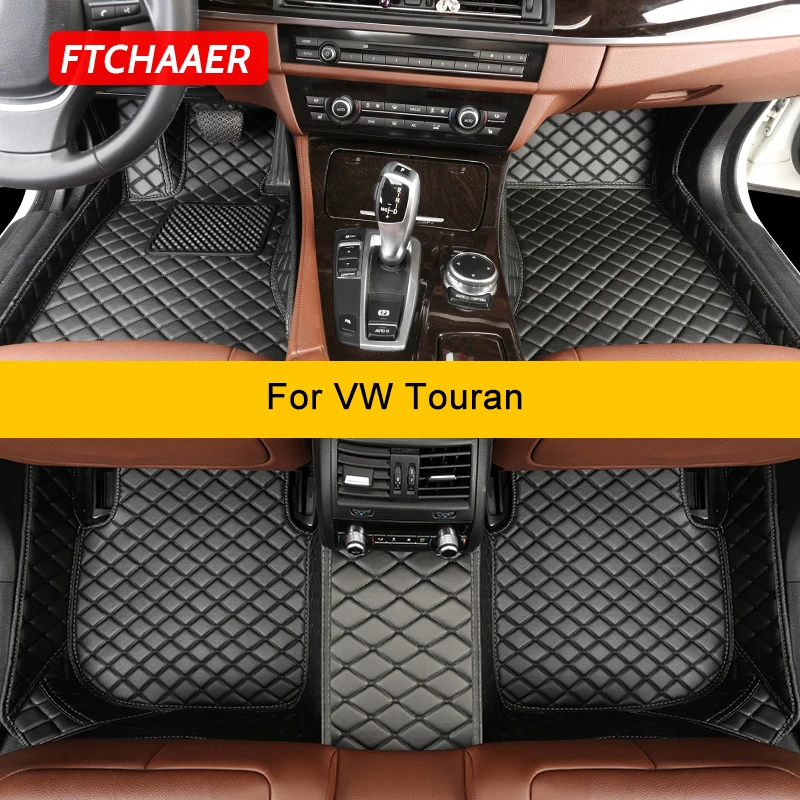 

FTCHAAER Custom Car Floor Mats For VW Touran Auto Carpets Foot Coche Accessorie