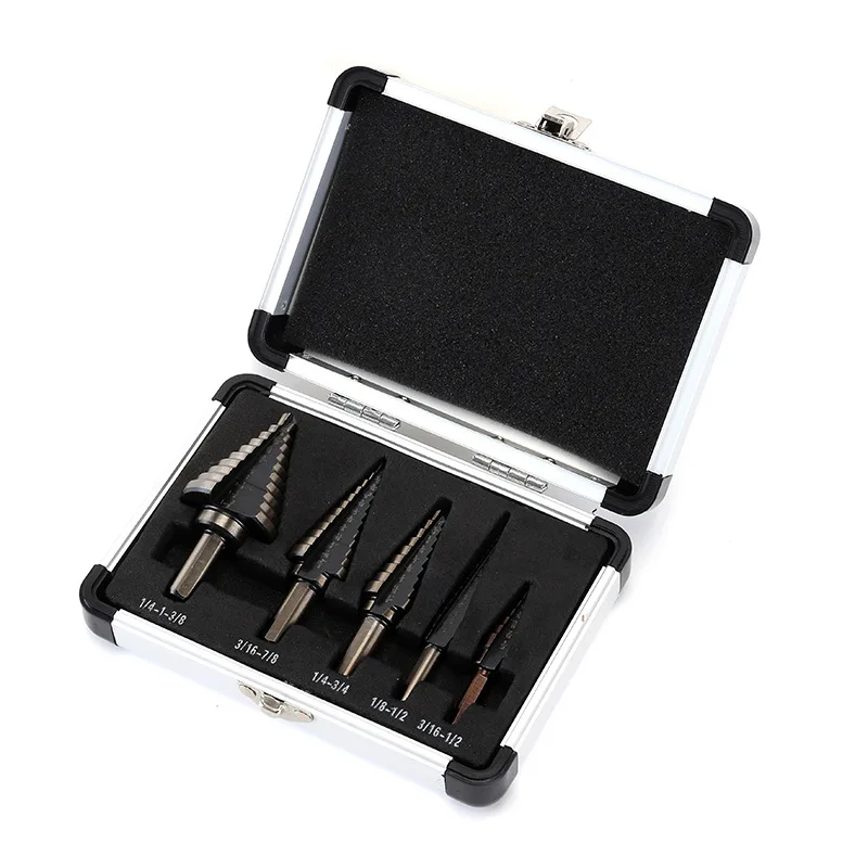 

Cobalt Multiple Hole 50 Sizes Step Drill Set Tools Aluminum Case. Metal Hole Cutter Core Cone Drilling Tools Set