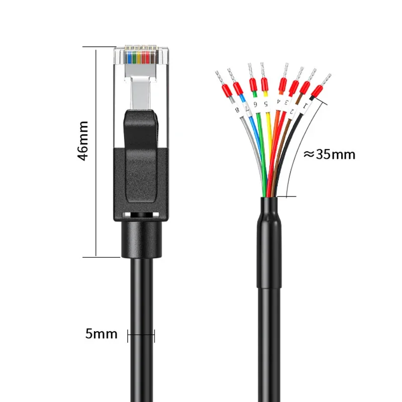 RS485/232 to 8P8C RJ45 Terminal Block Cable Single Switch Network Port Debugging Line PLC Serial Port Shielding Connection Wire