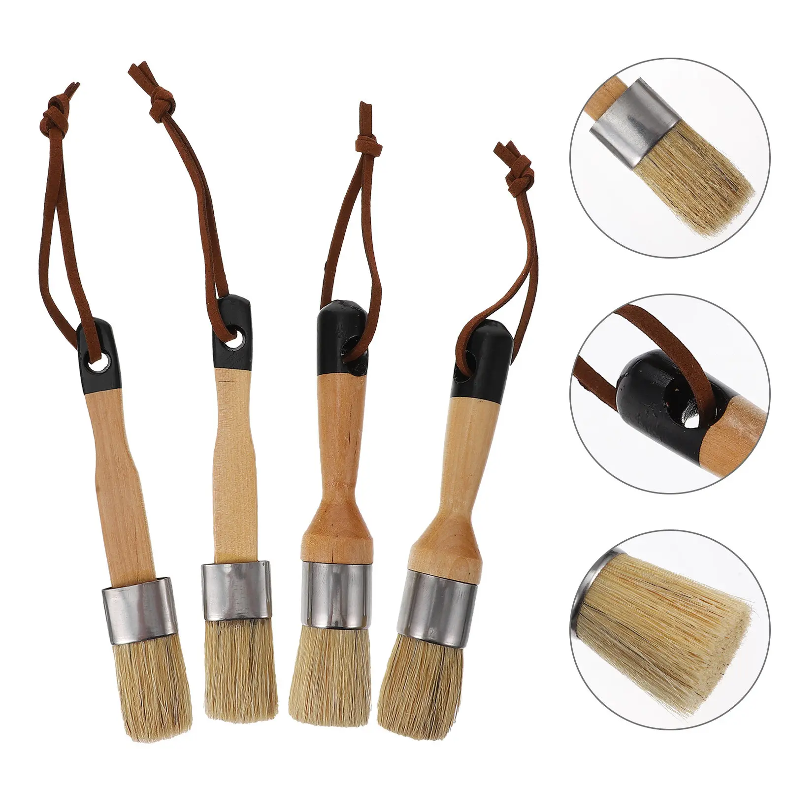 

4Pcs Wood Handle Paint Brushes 1.1 Inch Sturdy Varnish Chip Brush for Home Decoration Furniture Tables Chairs Oil Paint