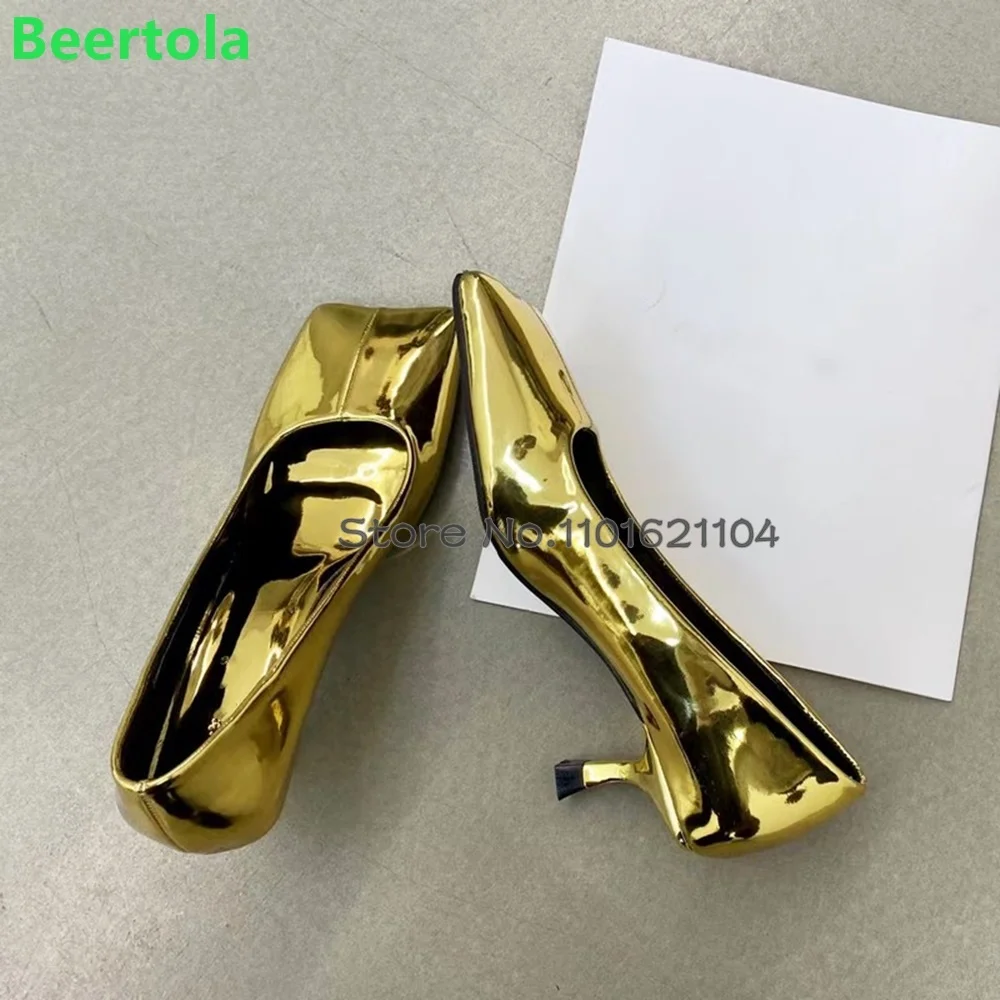 

Square Toe Thin High Heel Pumps For Female Women Solid Shallow Slip-on 2024 New Fashion Elegant Casual Dress Gold/silver Shoes