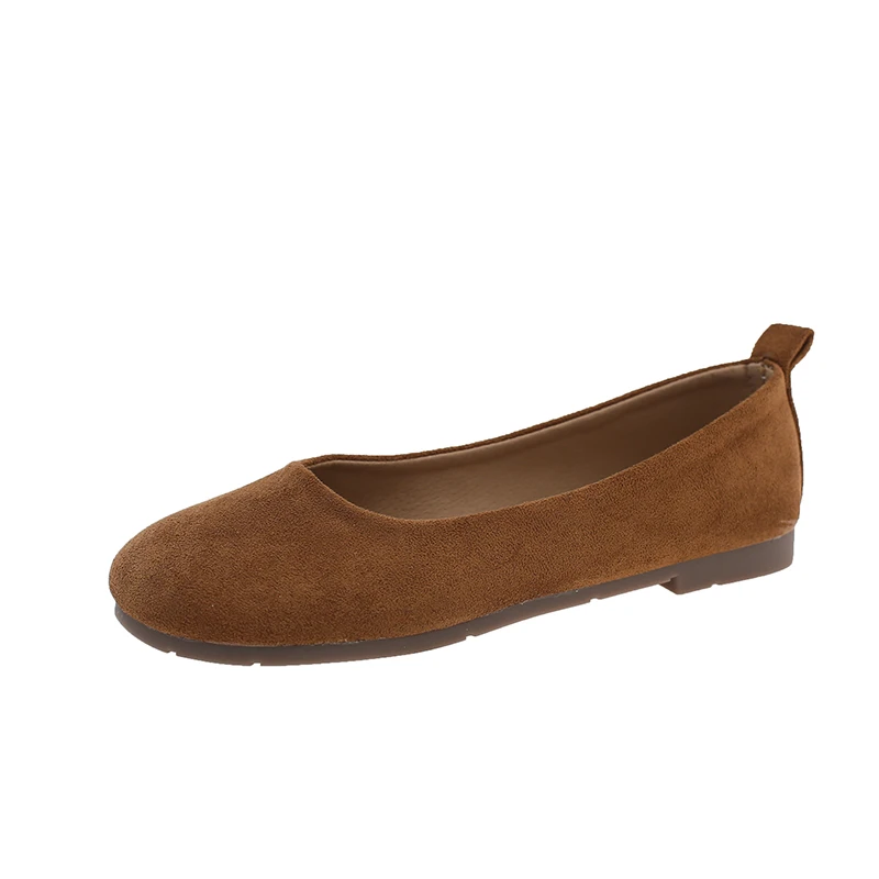 Damen-Ballerinas aus Wildleder mit runder Zehenpartie, Slip-On, weiche, lässige flache Schuhe – Detail 17