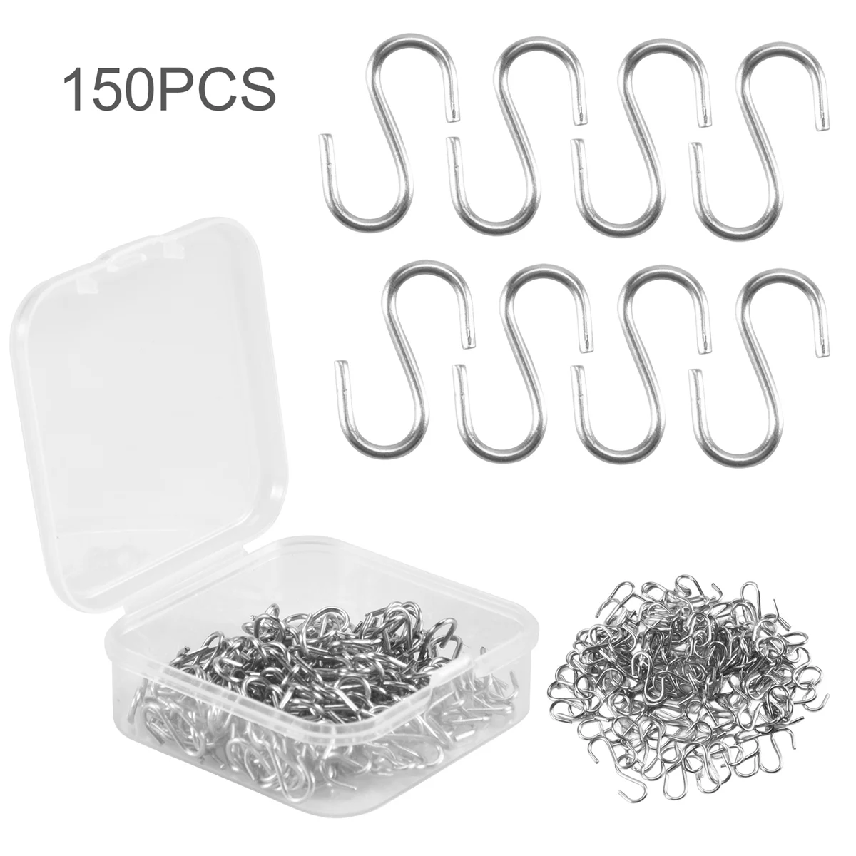 New 150 Pieces Mini S Hooks Connectors Metal S-Shaped Wire Hook Hangers for DIY Crafts, Hanging Jewelry, Key Chain and Tags