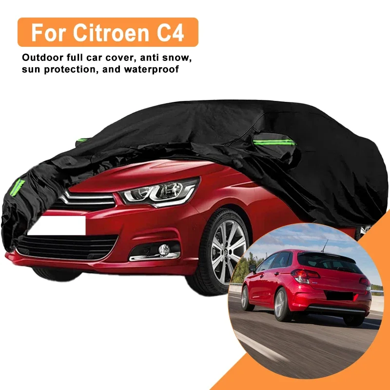 

For Citroen C4 Car Full Cover - Outdoor Waterproof Snowproof Sunshade, Winter & Summer All Weather Auto Protection Accessories