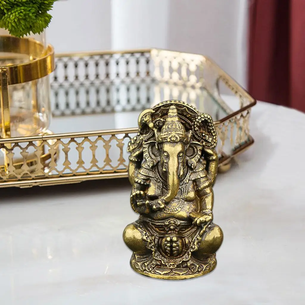 Ganesha Figurine India Elephant God Buddha Statue Porch Decorative