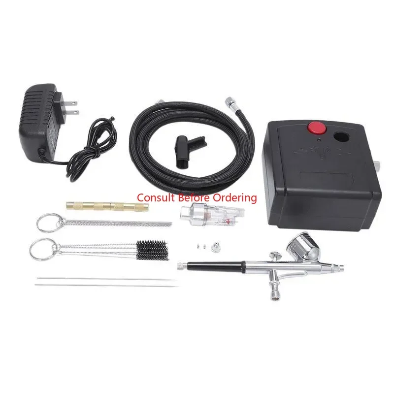 Us Plug,Mini Double Action Compressor Set For Nail Set Model Cake Decoration With 02 05Mm Nozzle Cuagk