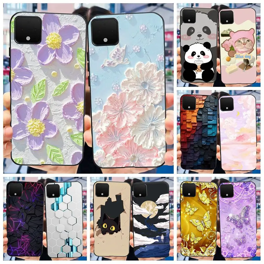 For Google Pixel 4 XL Case Fashion Flower Butterfly Soft Silicone Bumper For Google Pixel 4XL G020P G020 Cover Pixel XL 4 Fundas