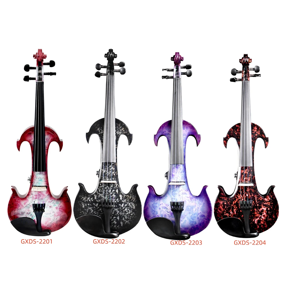 

Art violin painted solid wood violin ebony accessories GXDS electric violin 4/4