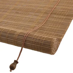 Natural Bamboo Roll Up Blinds Reed Shades /Printed Bamboo Shades , Customized Waterproof Bamboo Curtain