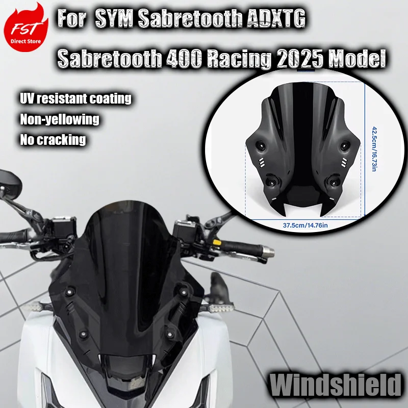 

For Compatible with SYM Sabretooth ADXTG modification parts: front windshield for Sabretooth 400 racing windshield (2025 model)
