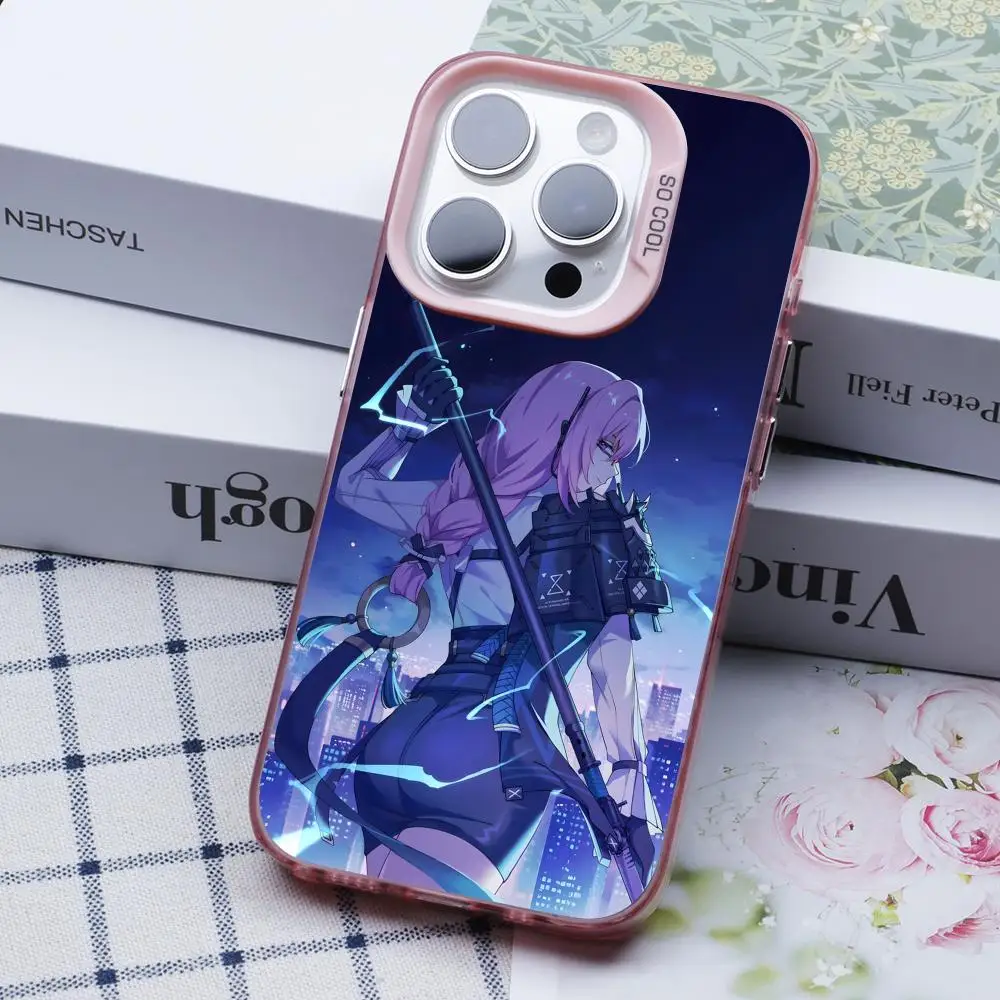 Zenless Zone zéro Yanagi coque de téléphone pour iPhone 17 16 15 14 13 12 11 X XR XS 8 7 Pro Max Plus translucide rose couverture jolie