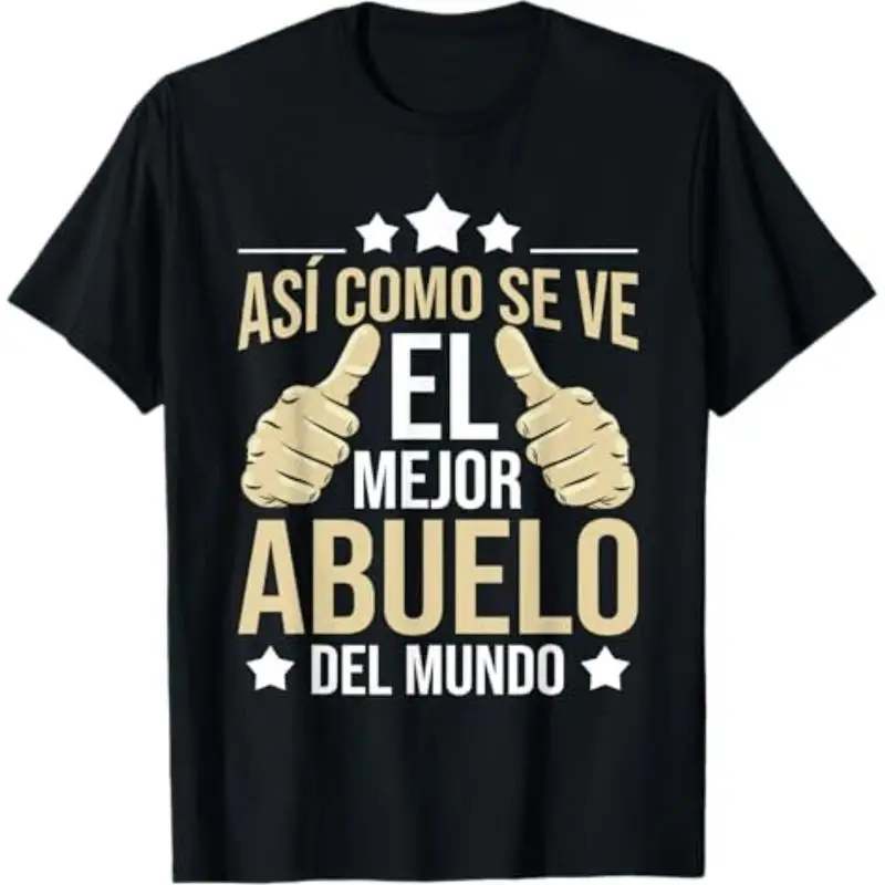 

Best Grandpa T-Shirt Spanish, El Mejor Abuelo Del Mundo Funny Tee, Unisex Father's Day Birthday Gift for Grandfather