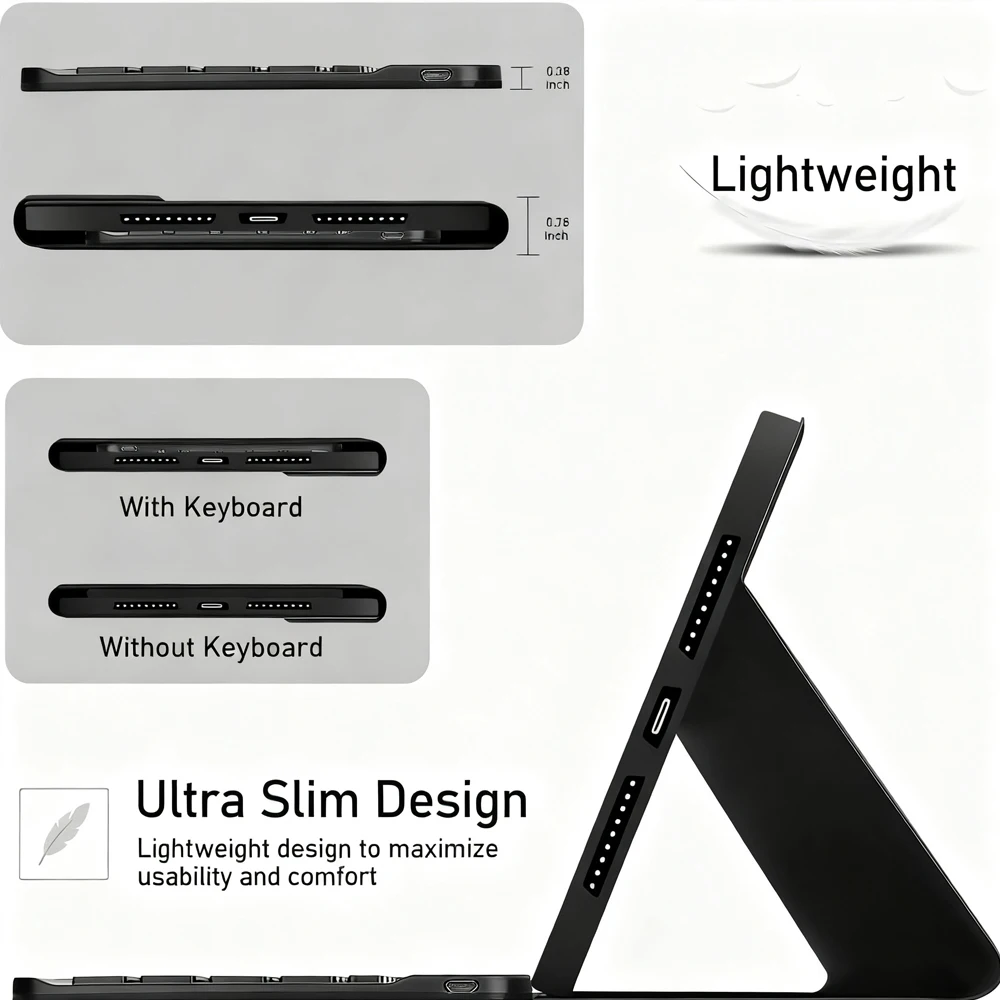 حافظة لهاتف سامسونج جالاكسي تاب A11 8.7 بوصة، غطاء لوحة مفاتيح بلوتوث قابل للفصل لهاتف سامسونج جالاكسي تاب A9 8.7 بوصة مع فتحة قلم