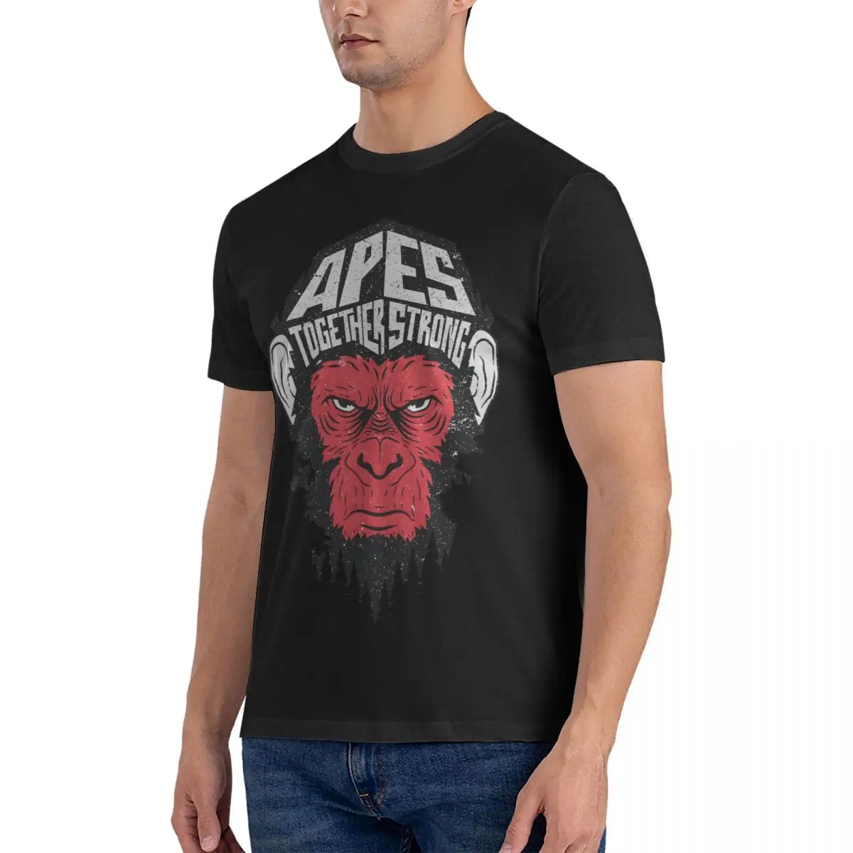 Men Apes Together Strong T Shirts Monkey Gorilla 100% Cotton Clothing Fun Short Sleeve Crewneck Tees Summer T-Shirt