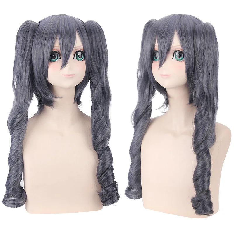 

Synthetic Cosplay Wig Blue Grey Mixed Fiber Split Design Costume Party Anime Hair Heat Resistant