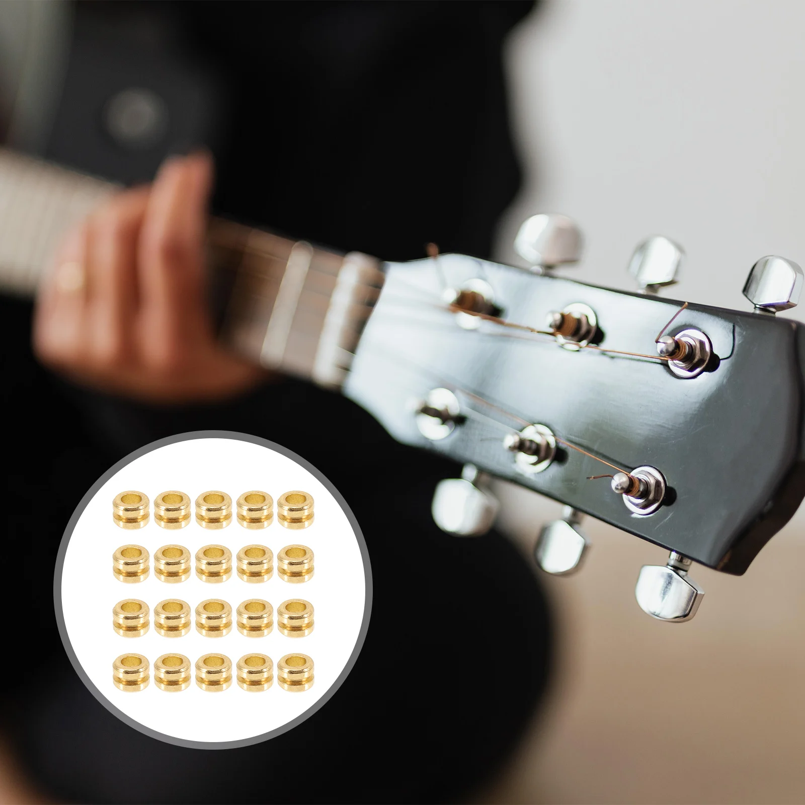 

20pcs Guitar String Beads Metal Wooden Folk Guitar Replacement Parts Practical Acoustic String Accessories Instrument Tuning