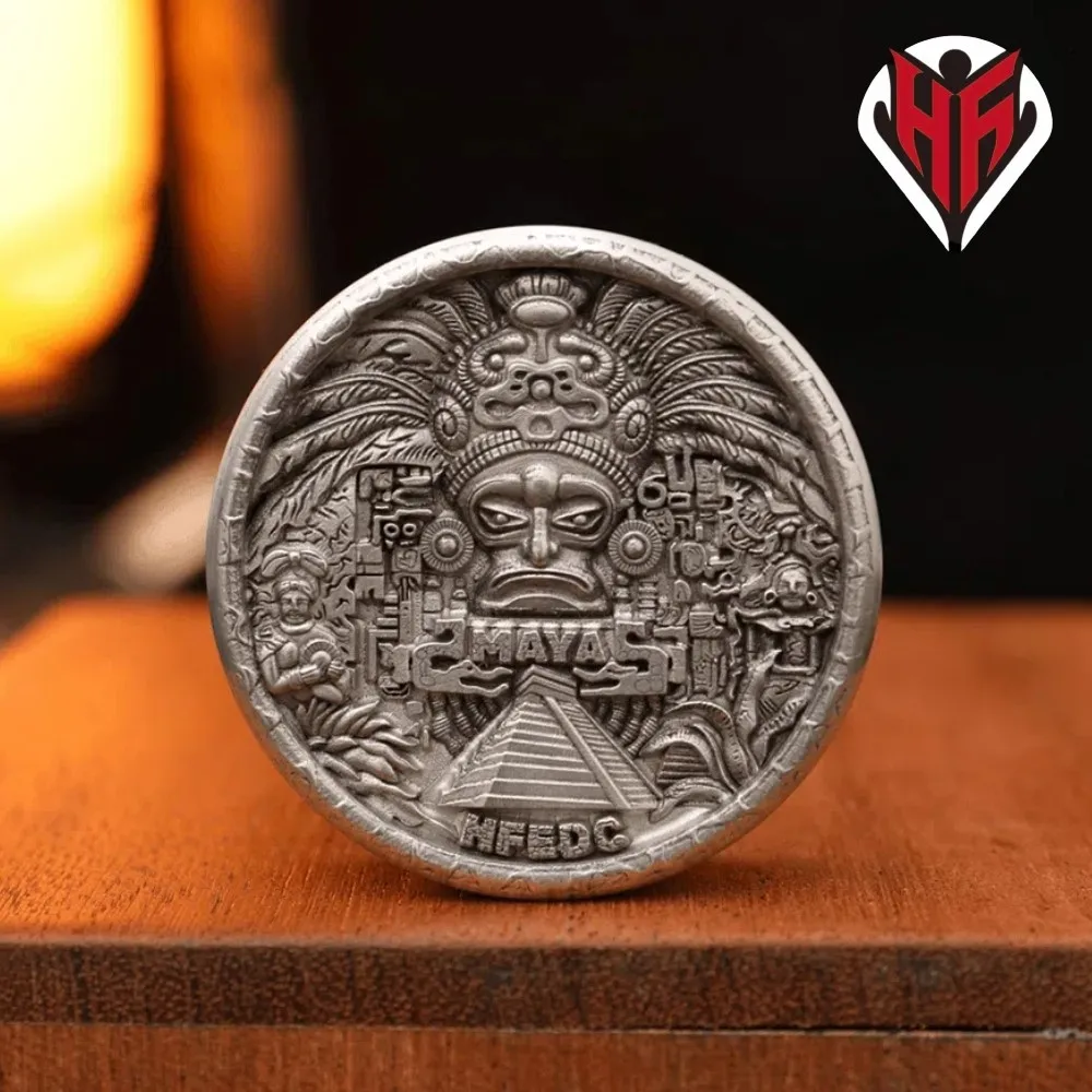 

HF EDC Maya Coin Stainless Steel Limited 66 Haptic Coin Stress Relief Toy Fidget Toys For Adults Anxiety Relief Gadgets