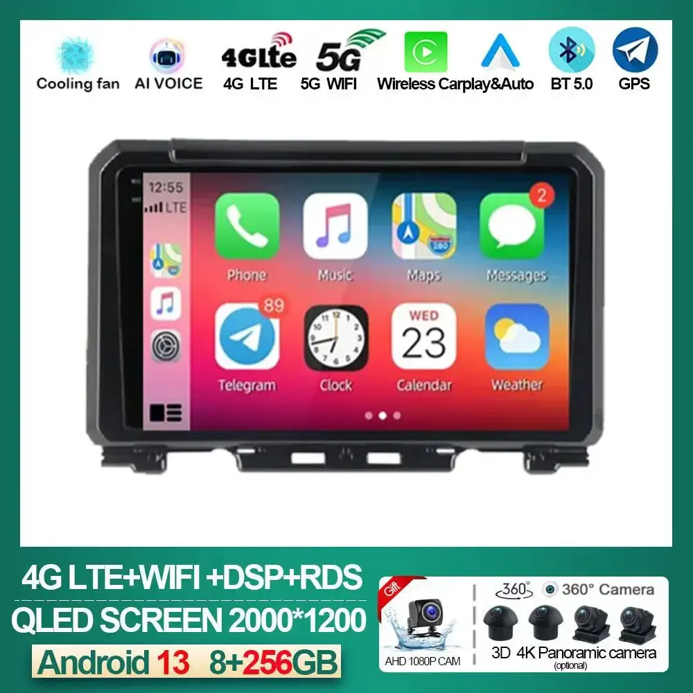 9 Inch Android 13 For Suzuki Jimny JB64 JB74 2018 - 2020 Multimedia Video Player Car Radio Stereo GPS Navigation Carplay