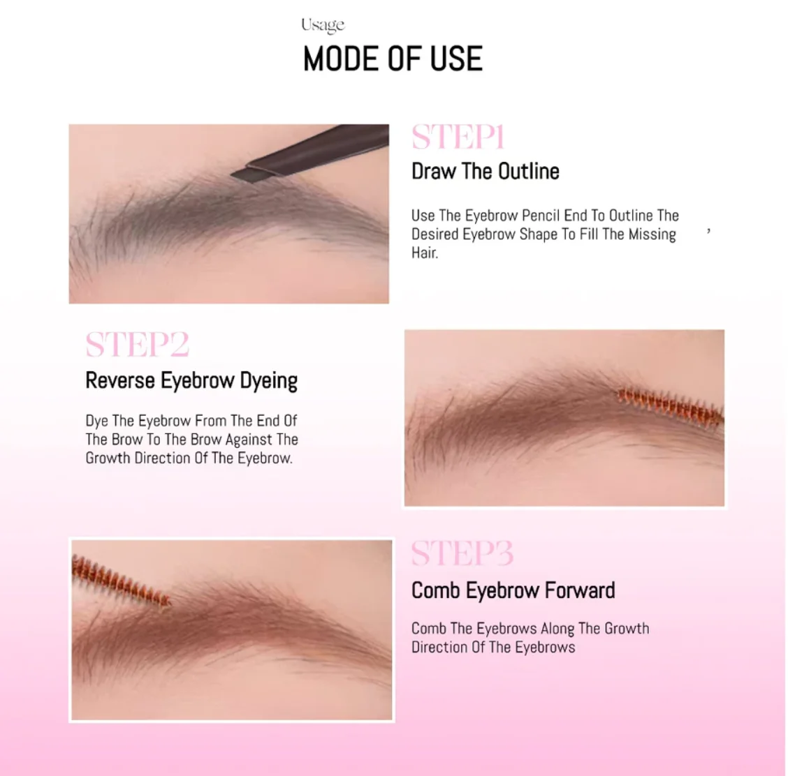 Arrebol EYEBROW رأس مزدوج - لون طبيعي للحواجب البرية، تعريف الجذر إلى الجذر، ثلاثي الأبعاد مقاوم للماء والعرق، طوال اليوم، يدوم طويلاً