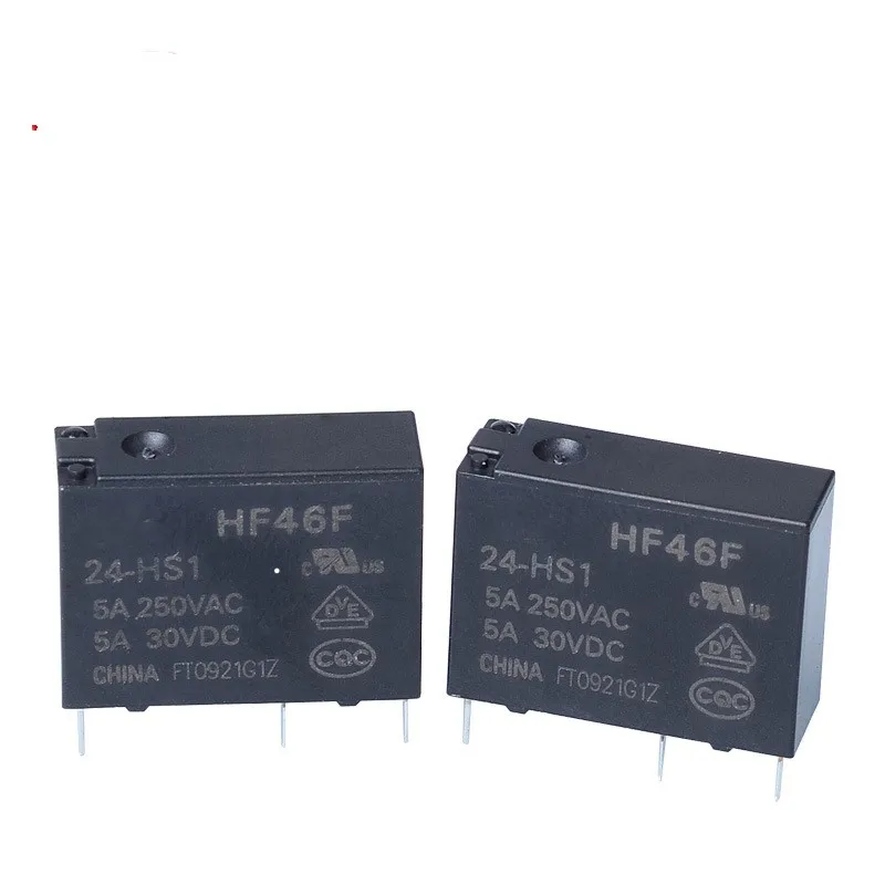 3pcs Relay HF46F 24-HS1 24VDC 5A 4-pin