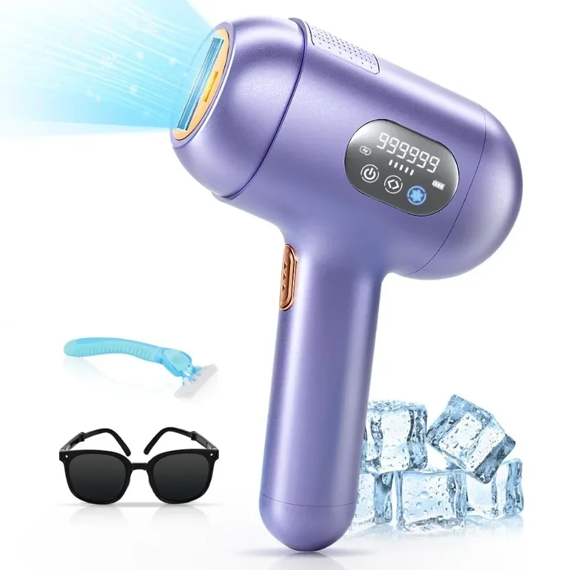 IPL Laser Hair Removal Device Cordless, Painless & Permanent, 3 Weeks Faster Results,with Ice-Cooling, Easy to Use