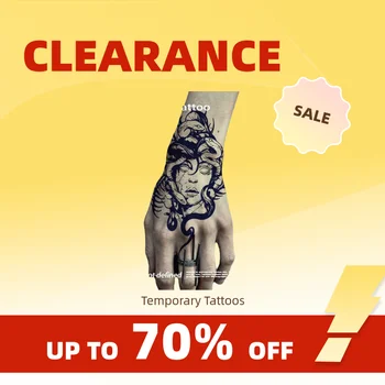 Liquidazione_Tatuaggi temporanei Medusa Succo di erbe Tatoo Adesivo Sexy Hotwife Tatto falso per donne Uomini Mezzo braccio Petto Impermeabile Y2