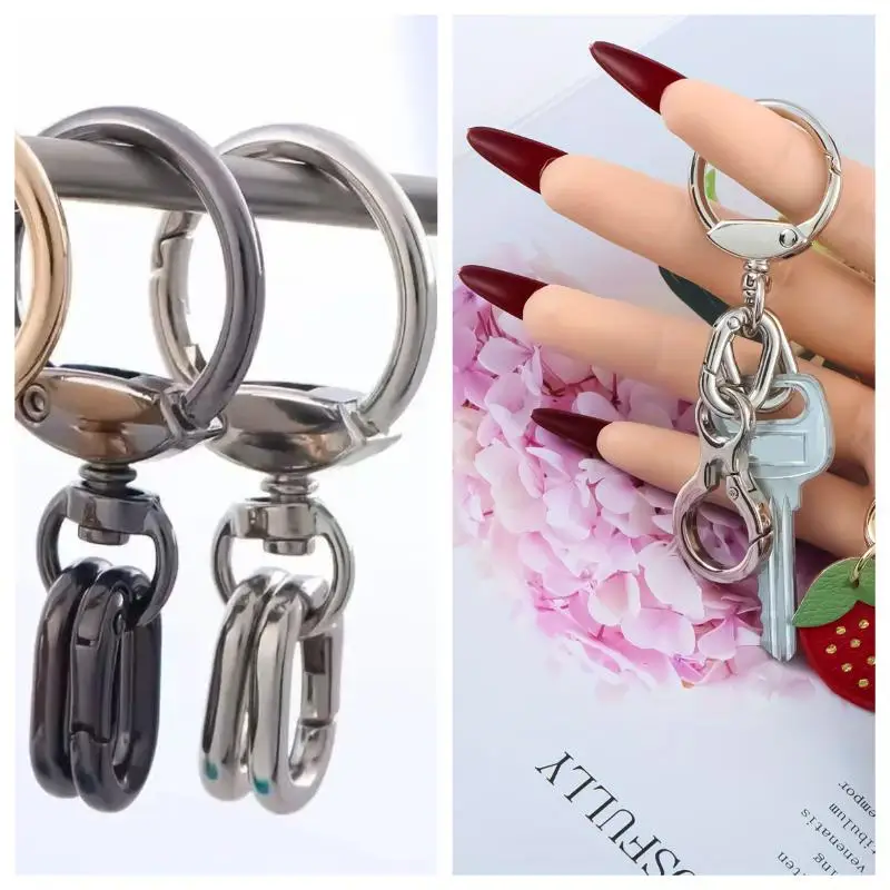 Drehbarer Karabinerhaken mit 2 Stück Federring-Schlüsselanhänger-Clips für DIY-Bastelarbeiten, Lanyard-Herstellung, Schlüsselring – Detail 2