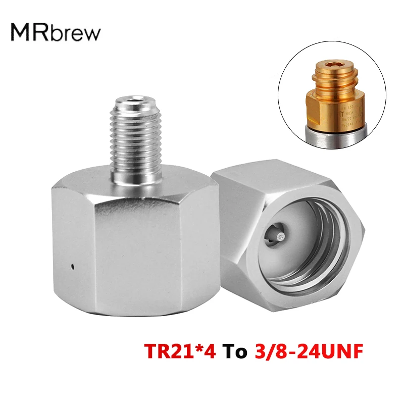 Butla z napojem gazowanym TR21*4 do 3/8-24UNF Adapter konwertujący do beczki na piwo Homebrew Regulatory zbiornika Co2, akwarystów ryb akwariowych