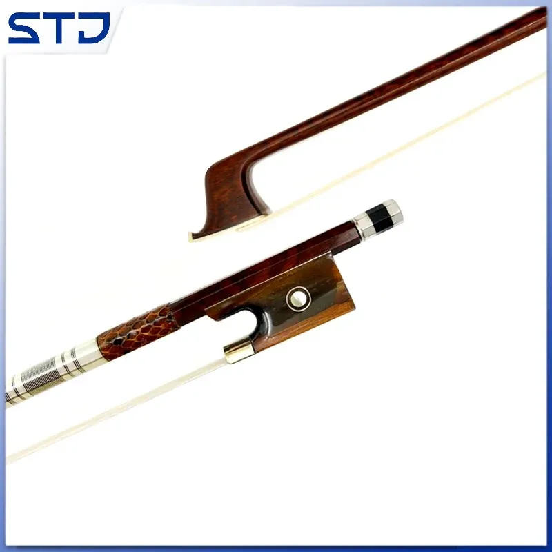 

Best profession Snakewood letterwood 1pcs 4/4 violin bow Fiddle Bow,Siberian horsetail,Violin parts accessories,silver mounted