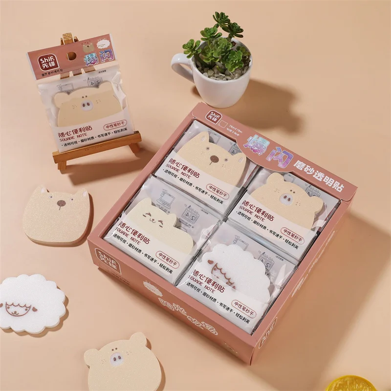 24pcs/lot Creative Cat Sheep Memo Pad Sticky Note Creative N Times Stationery Label Notepad Bookmark Post School Supplies