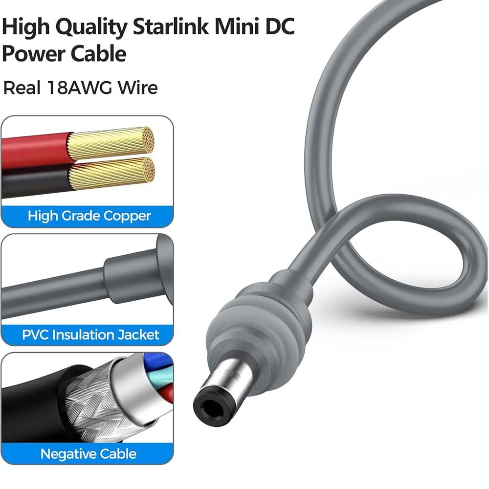 for Starlink Mini USB C Female to DC Power Adapter Transformer Converter Extend Cord Support 20V 5A 100W Power Supply AC Cable