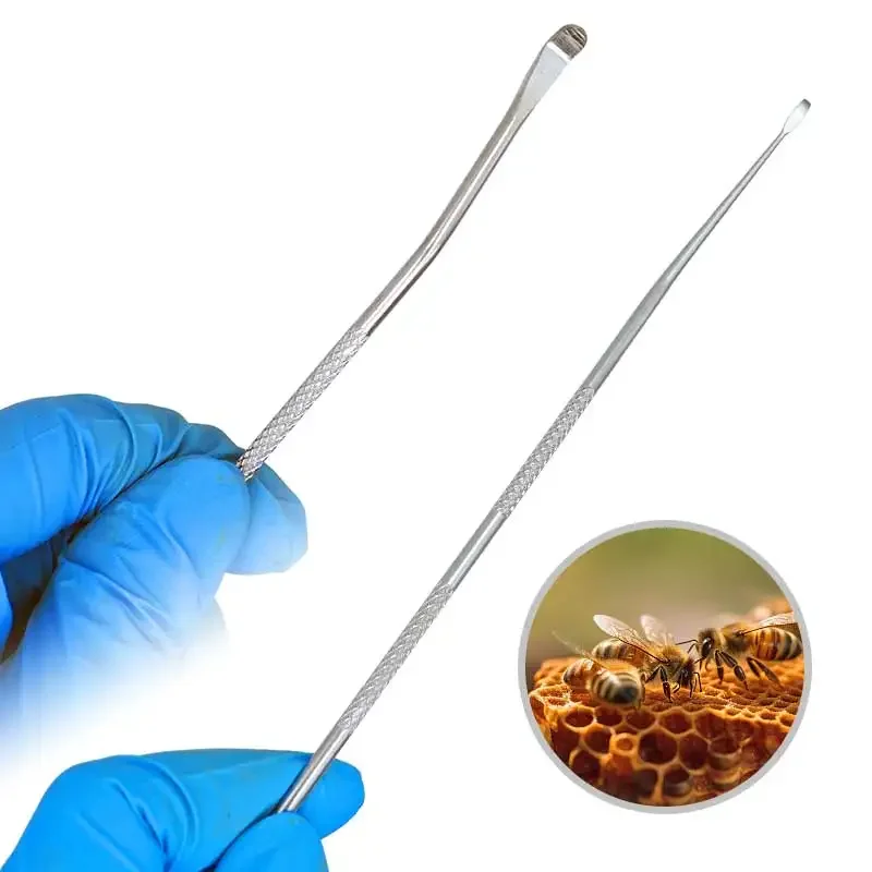 Металлическая игла для переноса пчеловодства Bee Queen Larva, двойного назначения, штифт для переключения передач для пчеловодства, червь, движущаяся прививка, инструменты для пчеловодства, 1 шт.