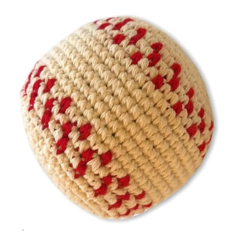 Sports Funny Crochet Juggling Balls Soft Handmade Knitted Footbag Soccer Shape Durable Sandbag Outdoor Games
