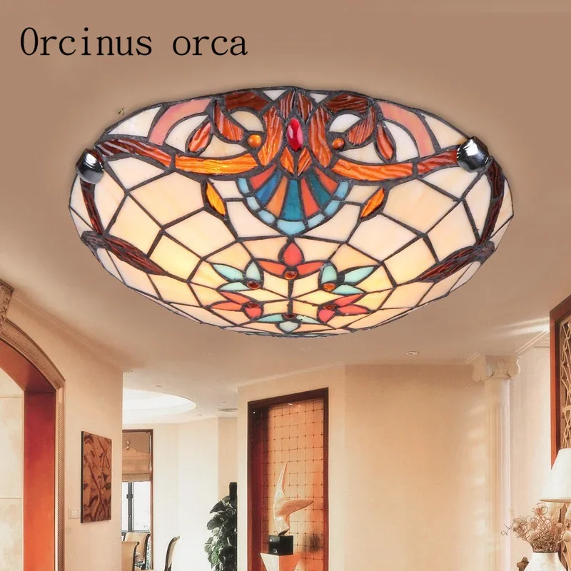 

European style ceiling lamp bedroom aisle children's room Mediterranean retro romantic creative ceiling lamp free shipping