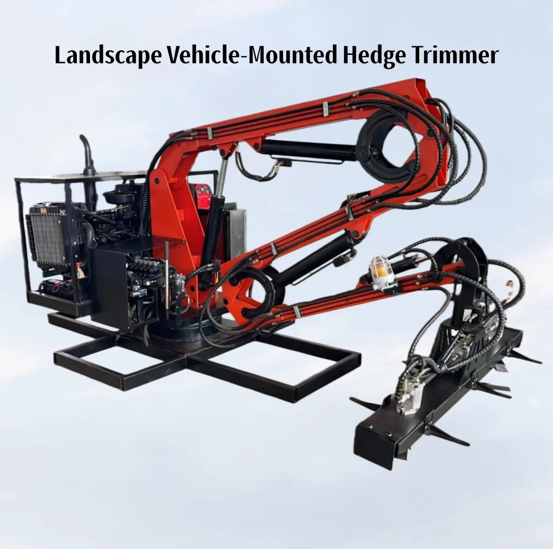 Diesel-Hydraulic Efficient Vehicle-Mounted Hedge Trimmer with Three Folding Arms 360 Rotation for Highway Green Belt Grooming