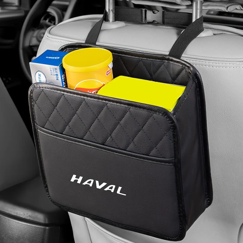 Bolsa de Armazenamento Multifuncional de Couro para o Banco Traseiro do Carro, Suspensa para Haval Jolion Joico Jollein H6 H4 H7 H9 H2S F5 F7 F7X F7H M6 Dargo