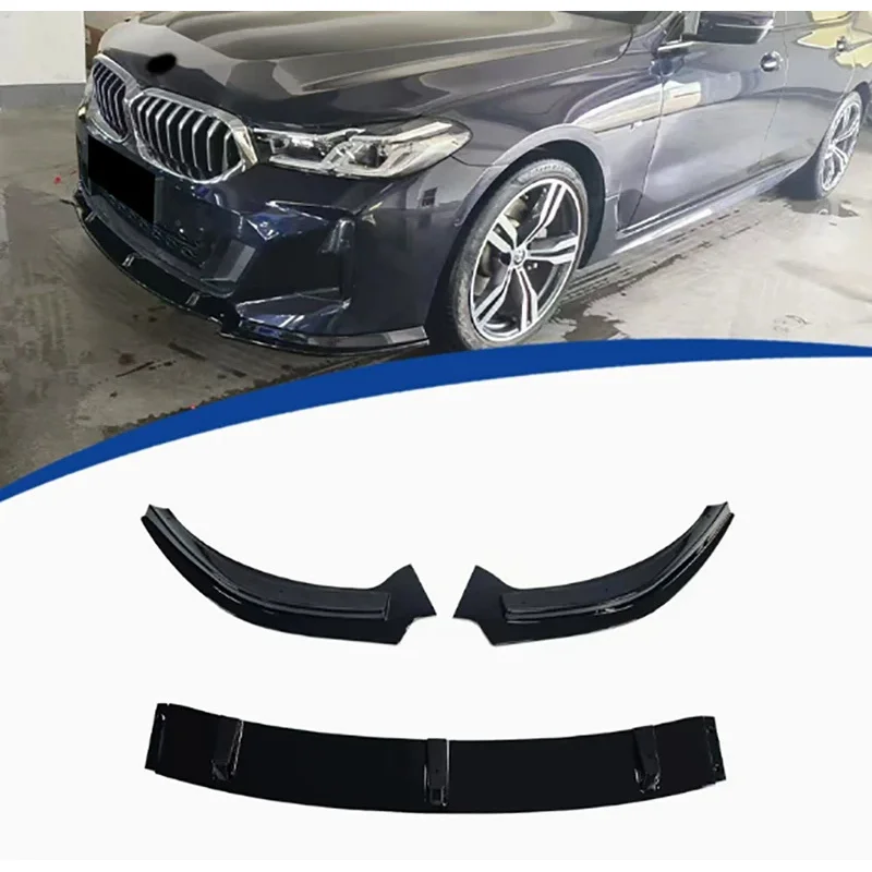 

For BMW 6 Series GT G32 6GT Bright Black Front lip Car Front Bumper Diverter Spoiler Diffuser Glossy Black Front lip body kit