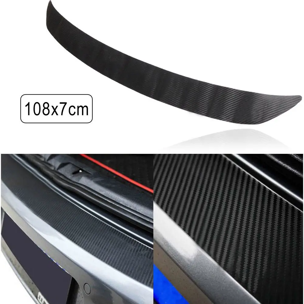 Universal Protector Anti Scratch 3D Carbon Fiber Sill Scuff Cover Trunk Protection Strip Car Plate Sticker