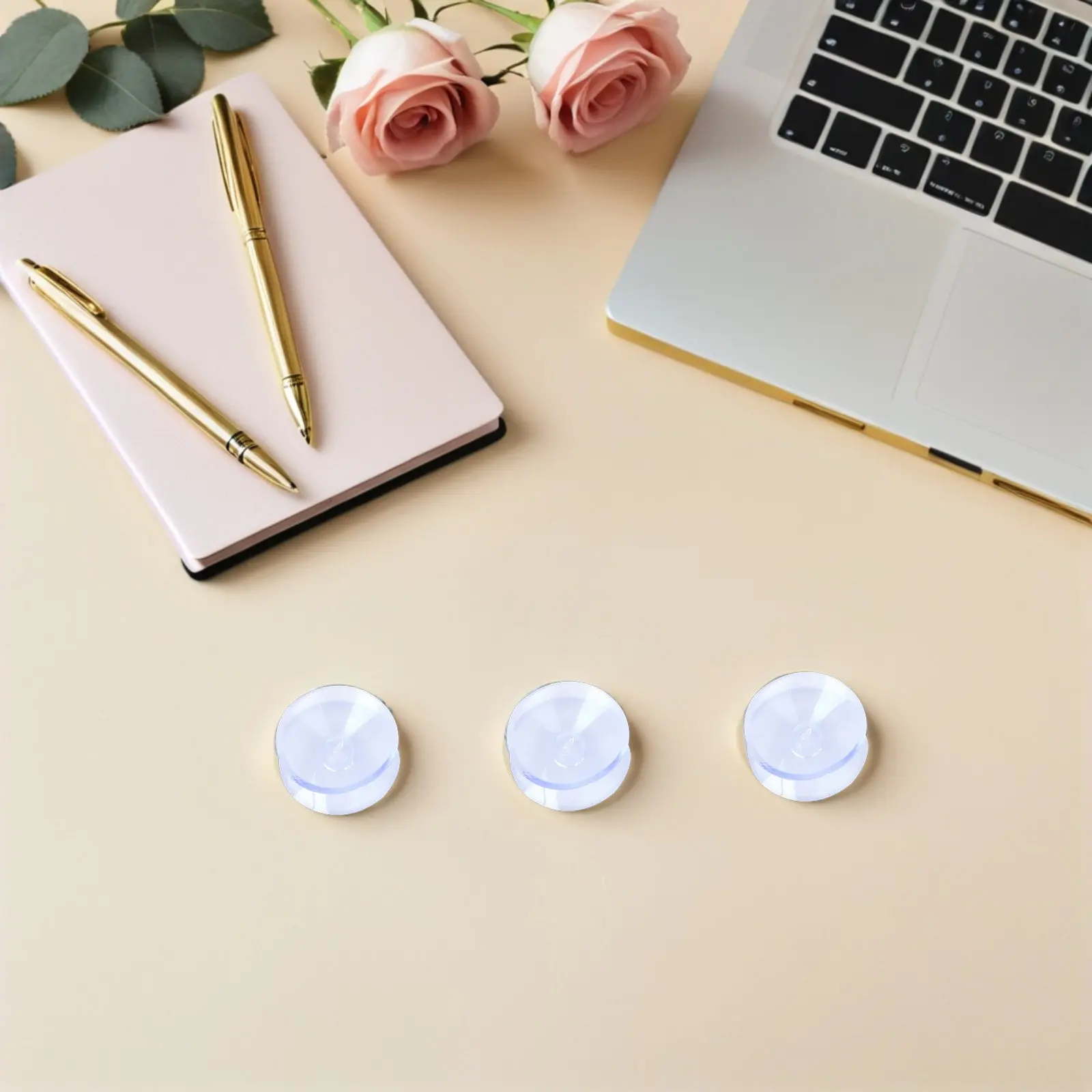 48Pcs Clear Glass Table Top Stabilizers Double Sided Suction Cups Furniture Spacers Scratch Resistant Bumpers for Tea Table