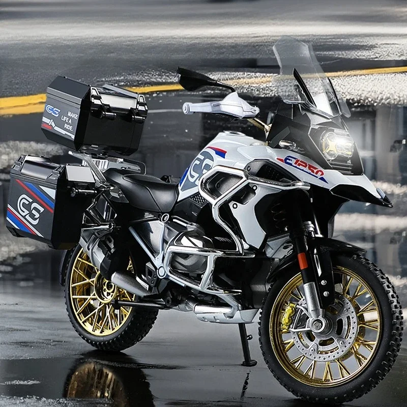 Simulation 1:10 Scale R 1250 GS Adventure Alloy Motorbike Model Children Alloy Motorcycle Model Toy Collection Home Decor