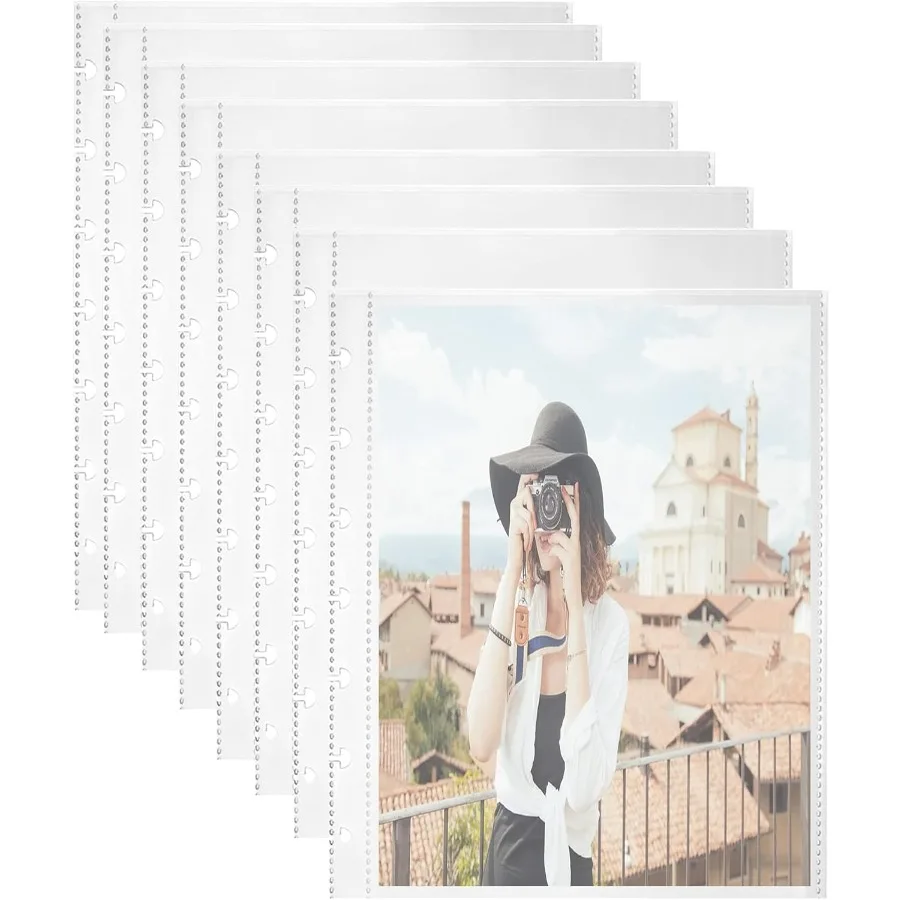 25 Pack Photo Album Refill Sheets Photo Sleeve Inserts for 50 Photos Photo Sleeves 5x7 7 Ring Binder Photo Pockets Each Photo P