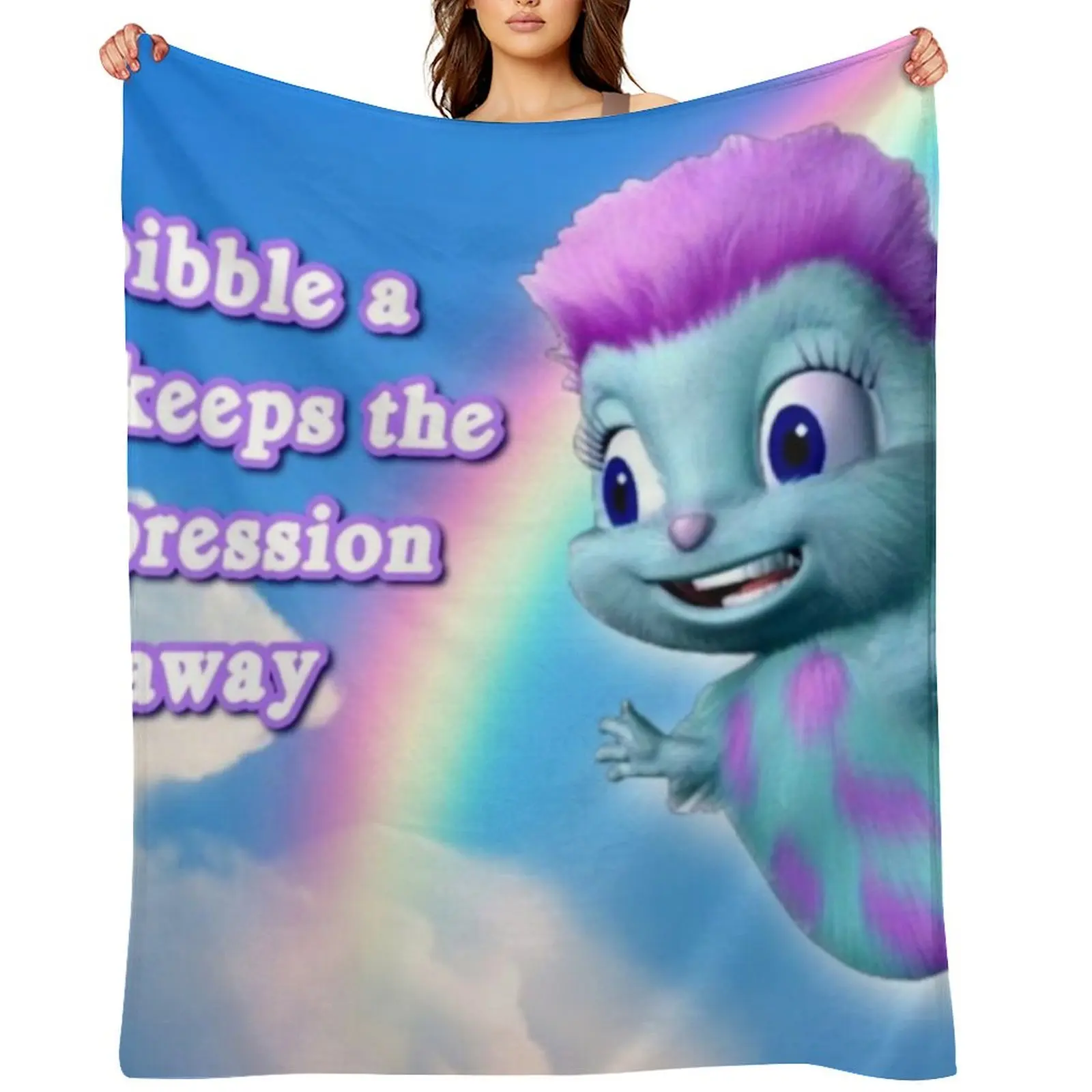 

a bibble a days keeps the depression away Throw Blanket Multi-Purpose Cute Plaid Loose Single Blankets