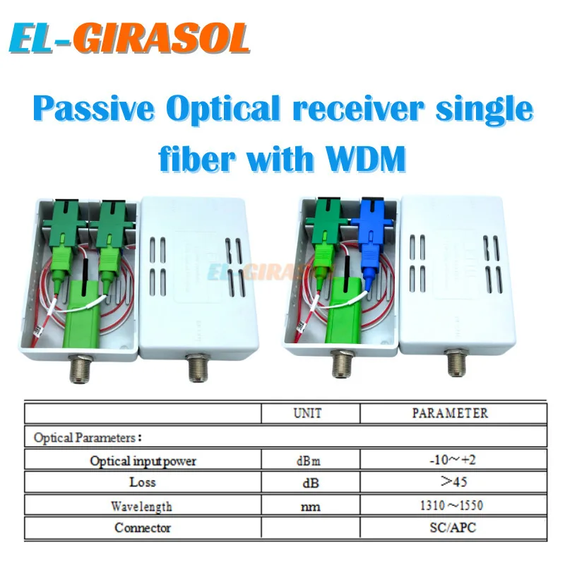 YT-8684-P Mini CATV Passive FTTH Optical Receiver Single Fiber With WDM SC-APC/UPC Optical To RF Signal Converter FTTH