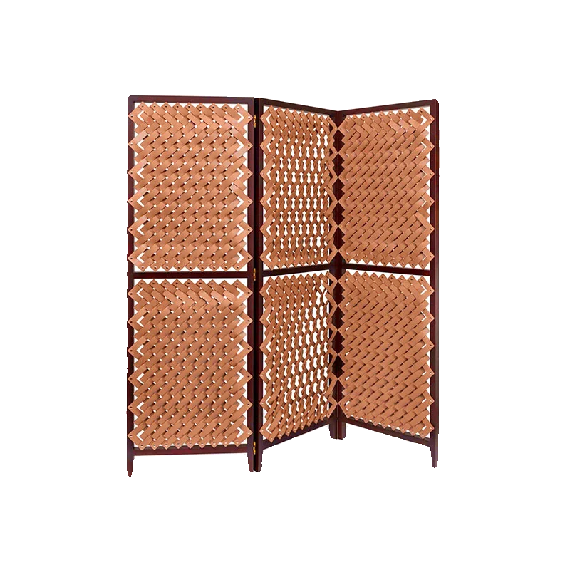 

Designer woven screen, nostalgic log art, partition, living room restaurant hotel, classical saddle skin Internet celebrity