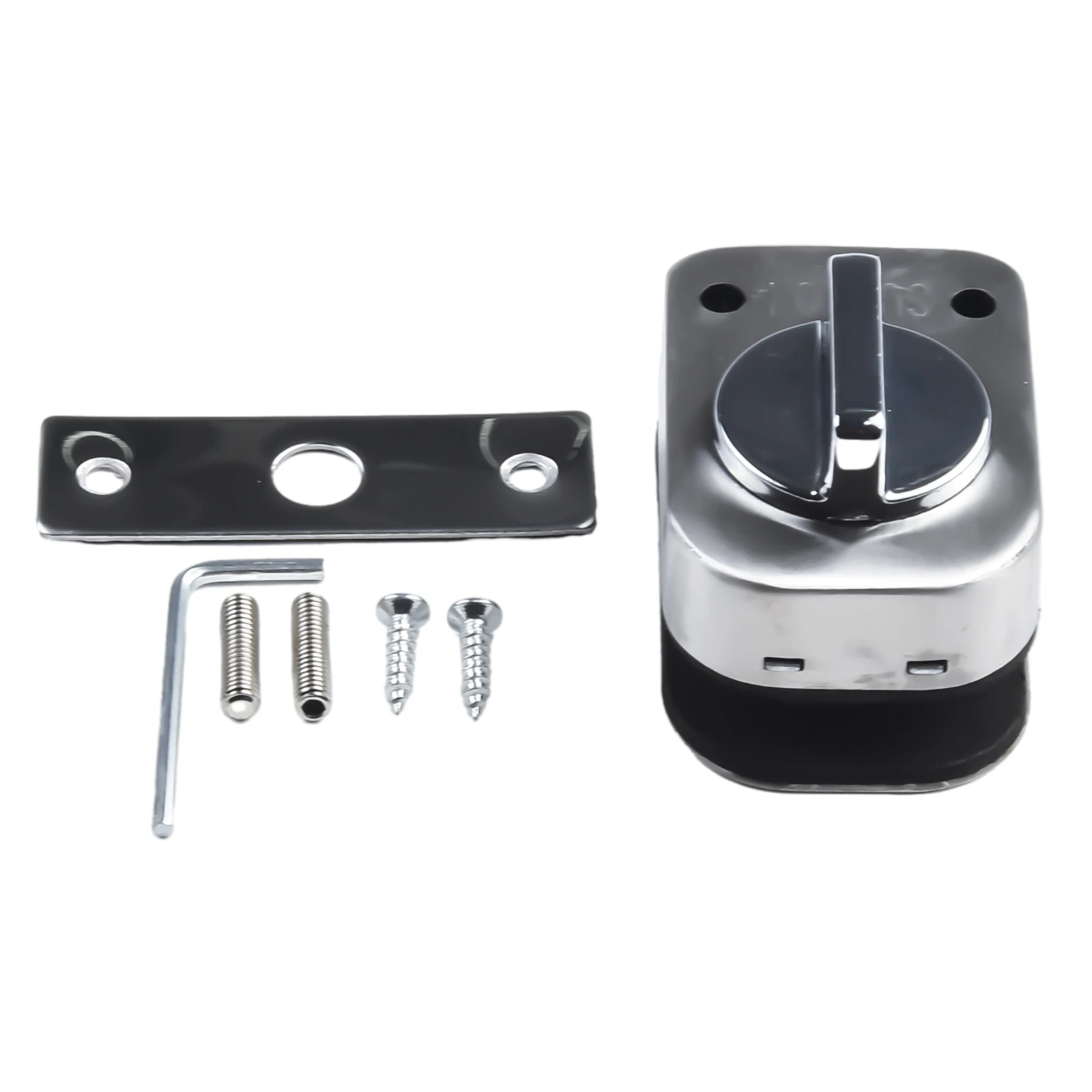 1set Glass Door Lock Glass Display Cabinet Locks Bathroom Balcony Latch  No Need Drilling Easy To Install Home Tool